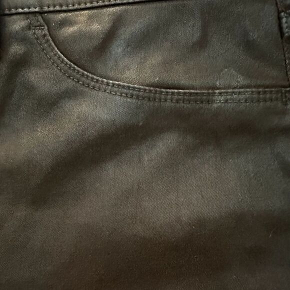 Banana Republic Brown Waxed Denim Mid-Rise Jeans Women's 31 Boho Moto - Picture 9 of 11